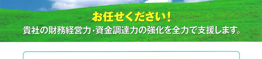 お任せください！貴社の財務経営力・資金調達力の強化を全力で支援します。